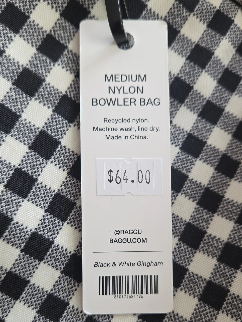 BAGGU Nylon Bowler Bag Gingham - Picture 4 of 4